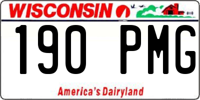 WI license plate 190PMG