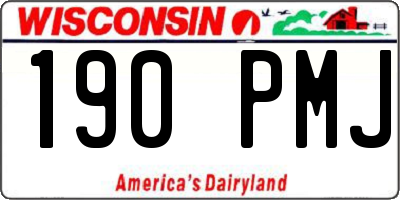 WI license plate 190PMJ