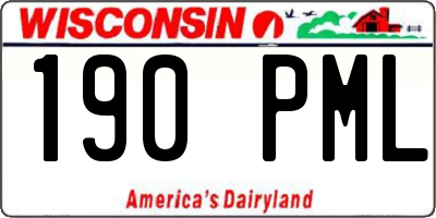 WI license plate 190PML
