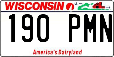 WI license plate 190PMN