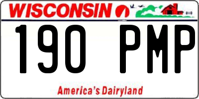 WI license plate 190PMP