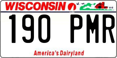 WI license plate 190PMR