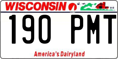 WI license plate 190PMT