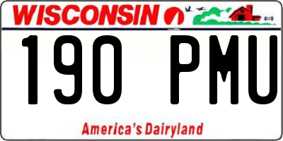 WI license plate 190PMU