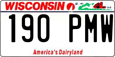 WI license plate 190PMW