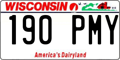 WI license plate 190PMY