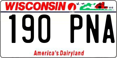 WI license plate 190PNA