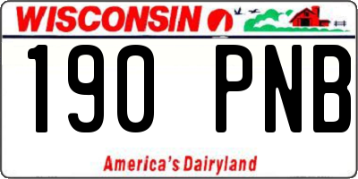 WI license plate 190PNB