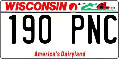 WI license plate 190PNC