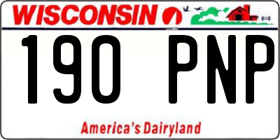 WI license plate 190PNP