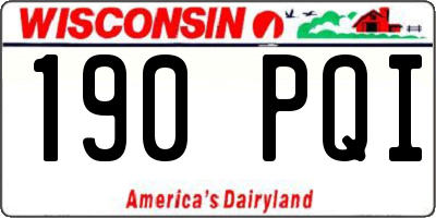 WI license plate 190PQI
