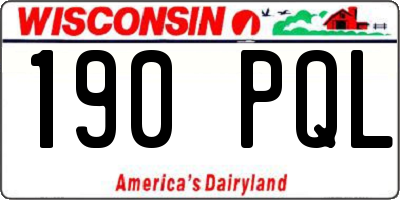 WI license plate 190PQL