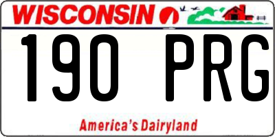 WI license plate 190PRG