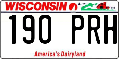 WI license plate 190PRH