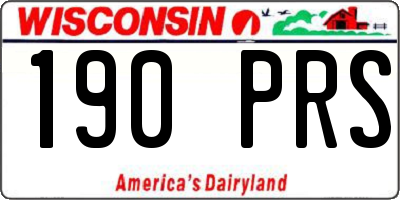 WI license plate 190PRS