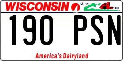 WI license plate 190PSN