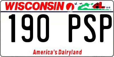 WI license plate 190PSP