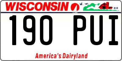 WI license plate 190PUI