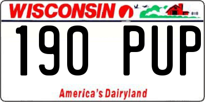 WI license plate 190PUP