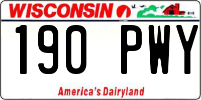 WI license plate 190PWY