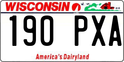 WI license plate 190PXA