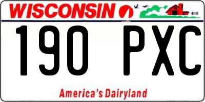 WI license plate 190PXC