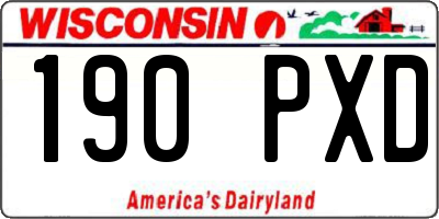 WI license plate 190PXD