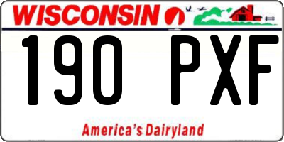 WI license plate 190PXF