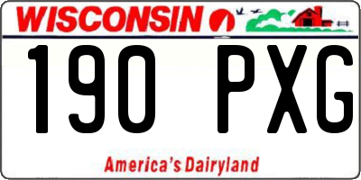 WI license plate 190PXG