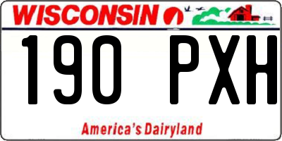 WI license plate 190PXH