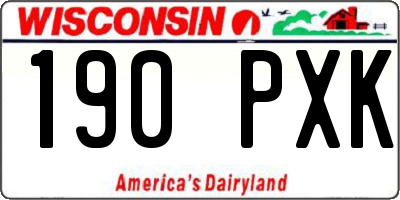 WI license plate 190PXK