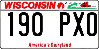 WI license plate 190PXO