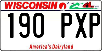 WI license plate 190PXP