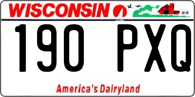 WI license plate 190PXQ