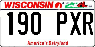 WI license plate 190PXR