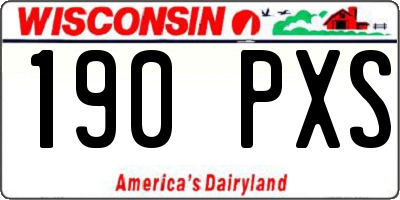 WI license plate 190PXS