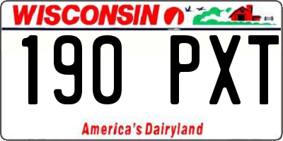 WI license plate 190PXT