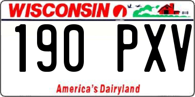 WI license plate 190PXV