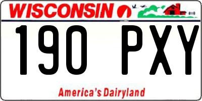 WI license plate 190PXY
