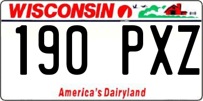 WI license plate 190PXZ