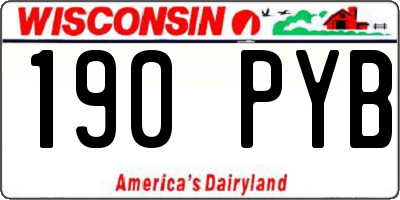 WI license plate 190PYB