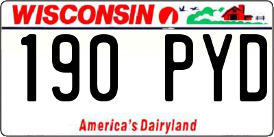 WI license plate 190PYD