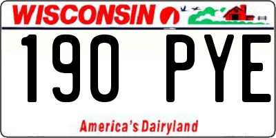 WI license plate 190PYE