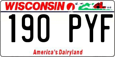 WI license plate 190PYF