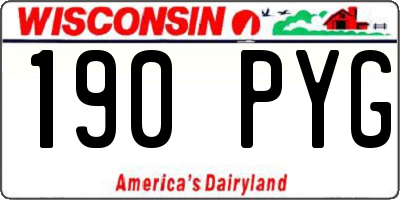WI license plate 190PYG