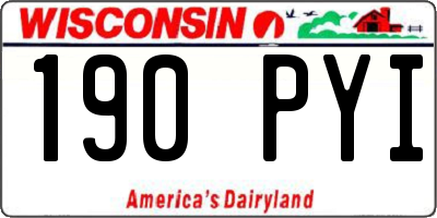 WI license plate 190PYI