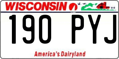 WI license plate 190PYJ
