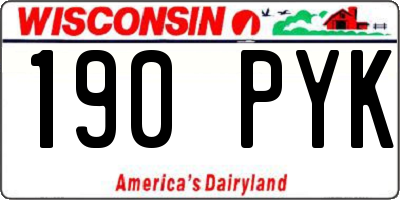 WI license plate 190PYK