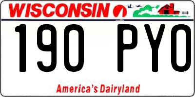 WI license plate 190PYO