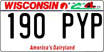 WI license plate 190PYP